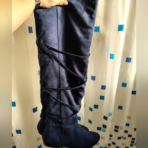 Elegant Navy Over-the-Knee Boots